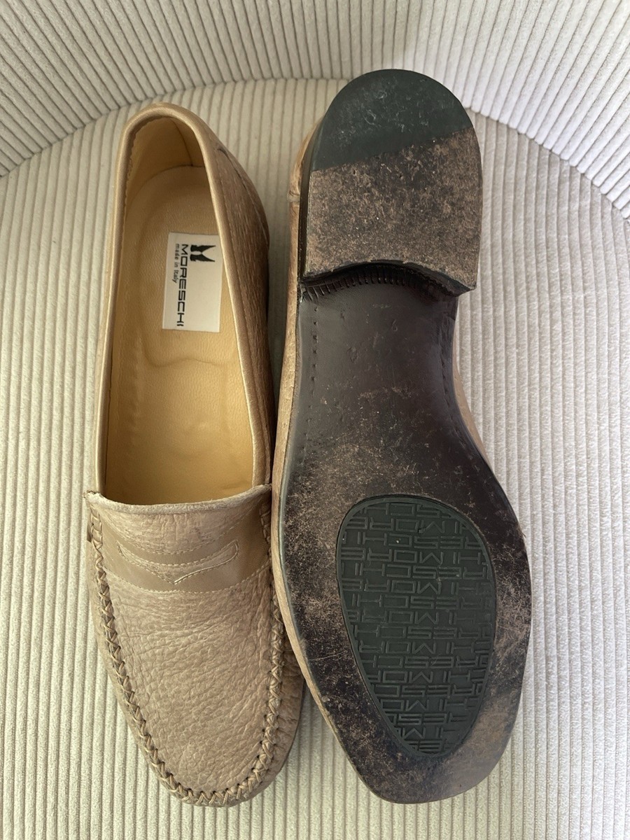 Moreschi Italy Tan Leather Loafers Slip On Driving Shoes  display picture 1