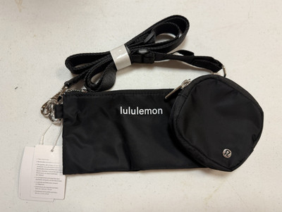 Lululemon Black Dual Sling Crossbody Bag Zip Closure w/ Pouch Adjustable Strap