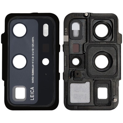 Compatible with Huawei P40 Pro Back Camera Lens with Bracket Black Replacement A