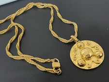 Celine  Signed Gold Tone Rope Chain Necklace ...