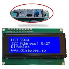 LCD 2004 I2C (TWI) 20x4 Display Module with Blue Backlight, Adjustable Contra...