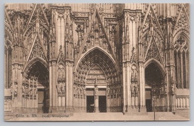 Kölner Dom Westportal Deutschland Postkarte [Dom Westportal] Gotik Detail