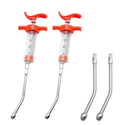 2 Pieces Goat Syringe with 4 Drench Nozzle Adjustable Dosage ,Reusable Drench...