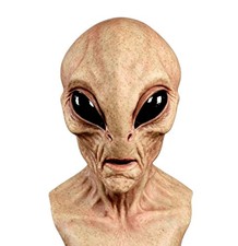 Realistic Alien Mask Full Head Big Eyes Funny Halloween Party Decoration Prop
