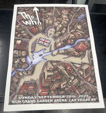 The Who OFFICIAL MERCH POSTER LAS VEGAS MGM Grand #155/510 EMEK & GAN PROOF