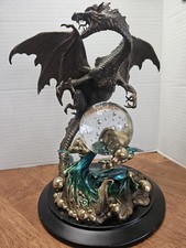 Dragon Of Wisdom Crystal Ball - Franklin Mint By Julie Bell Bronze Statue