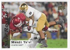MANTI TE'O 2013 Upper Deck ROOKIE card #112 Notre Dame Football NM. rookie card picture