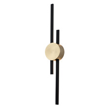 Modern Architectural Design Wall Light Fitting in Brush Gold and Black by Hap...