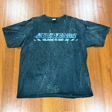 Vintage Star Wars Episode I All Over Print T Shirt XL 90s Lucasfilm Tie Dye