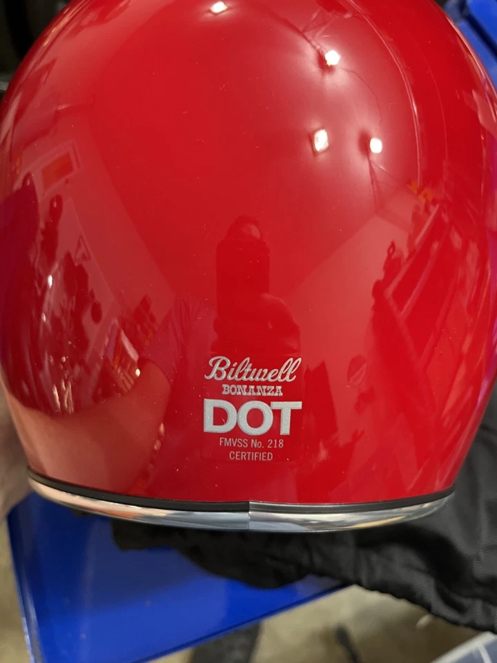 Casco de cara abierta Biltwell Bonanza - Brillo rojo sangre - XXL Foto 4 de 4
