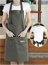 Kitchen Cooking BBQ Plain Denim Canvas Pockets Apron Butcher Crafts Baking Chefs