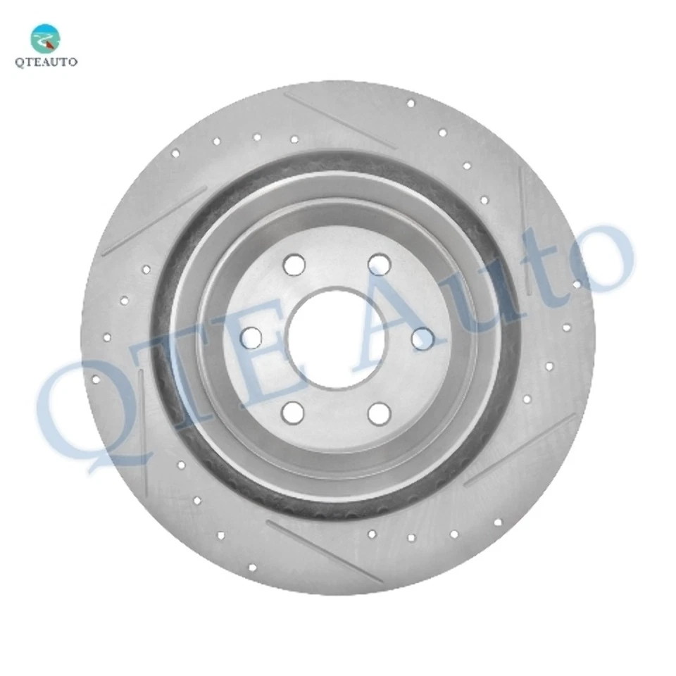 Rear 330mm Drilled Slotted Disc Brake Rotors For 2003-2014 GMC Savana 1500 - Image 4 of 4