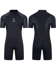 Mens 3mm Shorty Wetsuit Womens Full Body Diving Suit Back Zip Dive Skin for D...