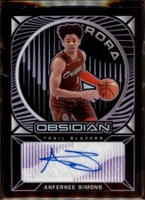 2020-21 Obsidian Anfernee Simons Aurora Autographs Electric Etch Purple #/75