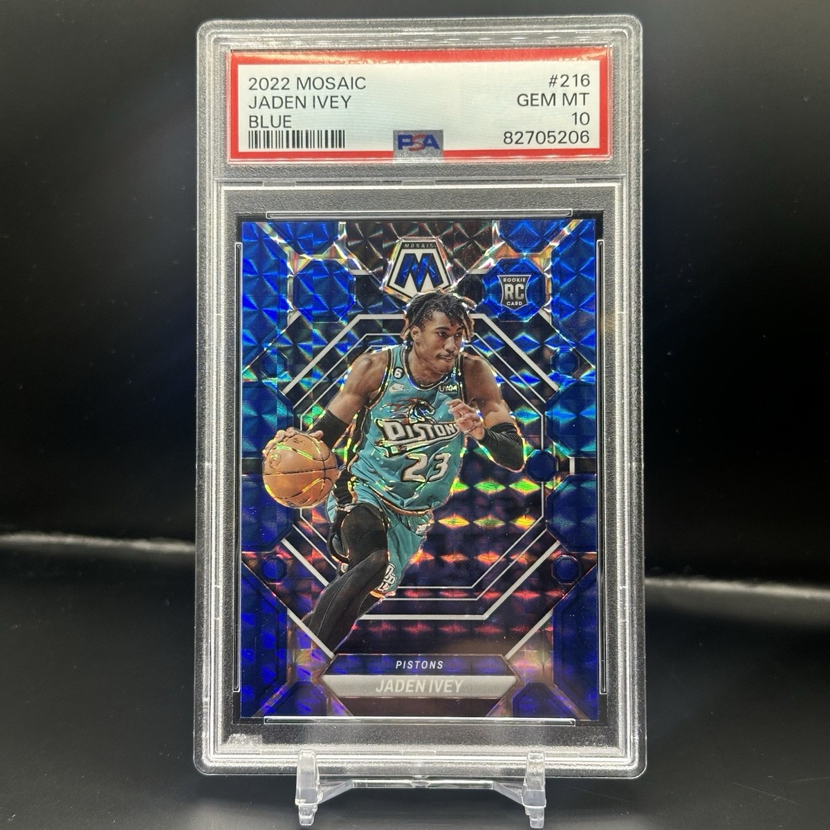 2022 Mosaic Jaden Ivey Blue Prizm /199 PSA 10 #216 RC Detroit