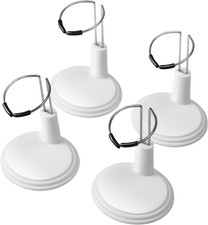 Adjustable 4-Pack Doll Stands for 4-6.8 Inch Figures - White Plastic Holders