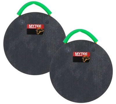 2PK 12'' Round Outrigger Pad w/Rope Handle Heavy Duty UHMWPE Crane Stabilizer Pad