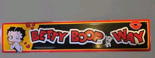 Vintage 2000 Betty Boop Way Metal Street Sign Tin Wall Decor 24" x 5"