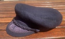 Vintage 1970s Greek Fisherman Cap Classic Wool Hat Navy Size 57 - 7 1/8 Greece