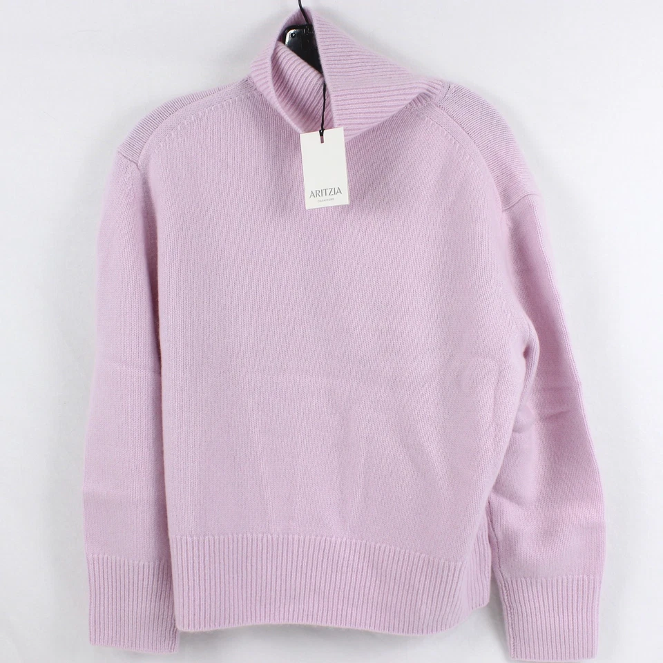 Aritzia Plush Cashmere Oversized Turtleneck Sweater Sugarplum Lilac - Size XS