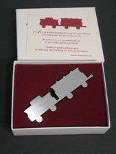 ALCOA ALUMAX ALUMINUM TRAIN CHRISTMAS ORNAMENT WITH BOX