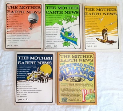 1971 Mother Earth News Magazine #8,9,10,11,12 Lot of 5