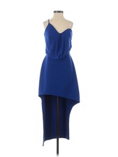 Halston Heritage Women Blue Cocktail Dress 0
