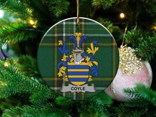 Coyle Surname Irish Coat Of Arms Ceramic Ornament