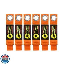 Heavy-Duty Wrap-It Storage Straps - 7-inch (6-Pack) Blaze Orange - Garage Org