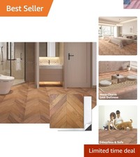 Vinyl Floor Tiles 10 Pack Peel and Stick Waterproof Wood Pattern Brown