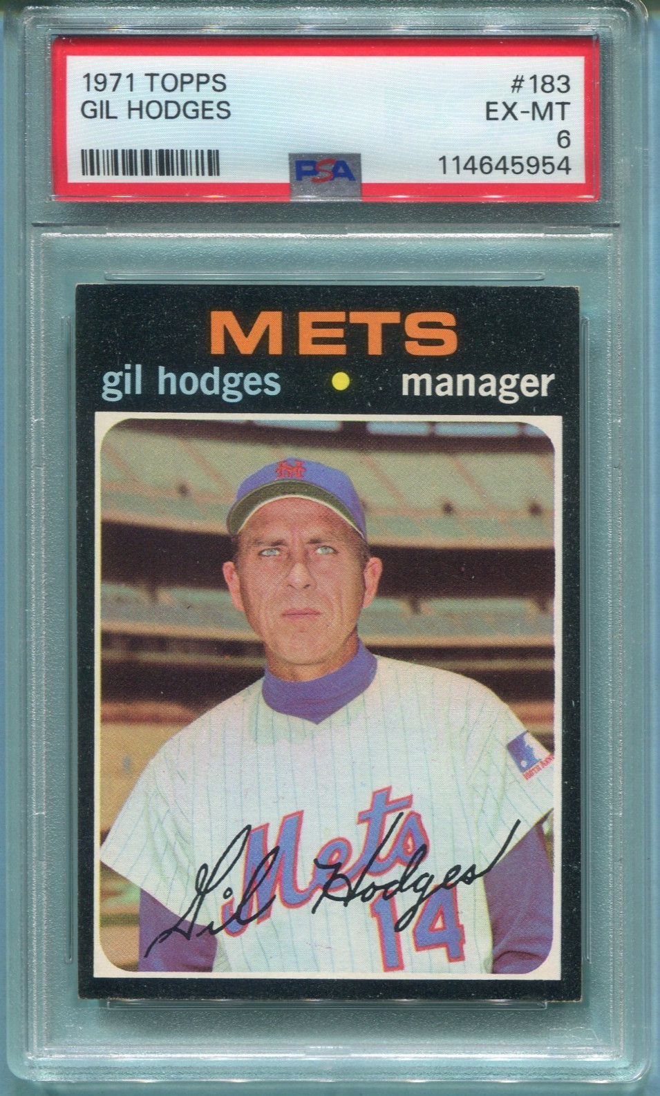 1971 Topps #183 Gil Hodges PSA 6 EX-MT
