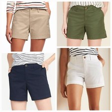 Old Navy Everyday Chino Shorts Mid Rise Womens 12 Stretch 5" Inseam Pockets