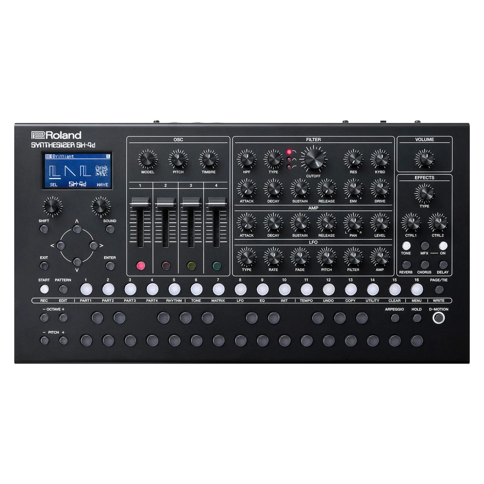 Roland SH-4d Desktop Synthesizer mit Sequenzer und Effekten + Laptop-Ständer - Bild 2 von 4