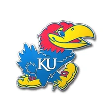 Kansas Jayhawks NCAA 3D ProMark Emblem Sticker Decal Aluminum 3.25 x 2.875 Inch