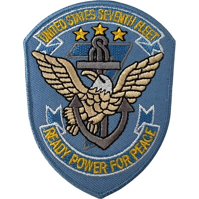 United States Navy Seventh Fleet Patch Bügelbild Aufnähen Adler Anker Stickerei Abzeichen