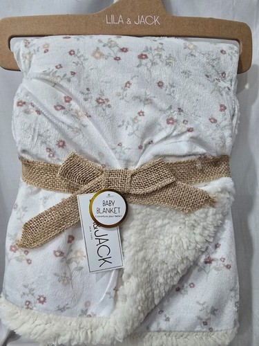 Lila & Jack Baby Blanket, White Floral, 30" x 40" **BRAND NEW** - 第 1/4 張圖片
