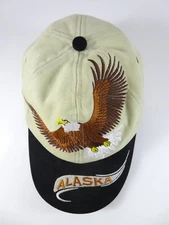 Alaska Embroidered Eagle Hat Arctic Circle Enterprises Beige Adult Adjustable