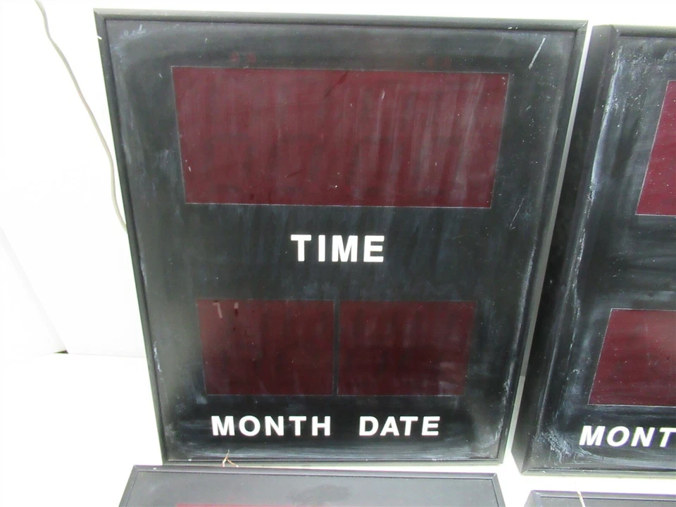 Lot of 4 Time Month Date Wall Hanging LED Display Signs 18" x 15" Wall Mount - Image 2 of 4