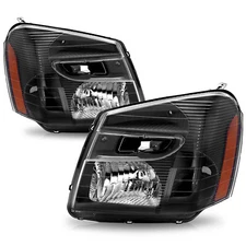 For 2005-2009 Chevy Equinox Black Amber Headlights Corner Headlamp Pair L+R