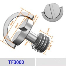 2Pcs 3/8"-16 Thread 16mm Length Camera Fixing Screw Flat Slot Tripod Screws