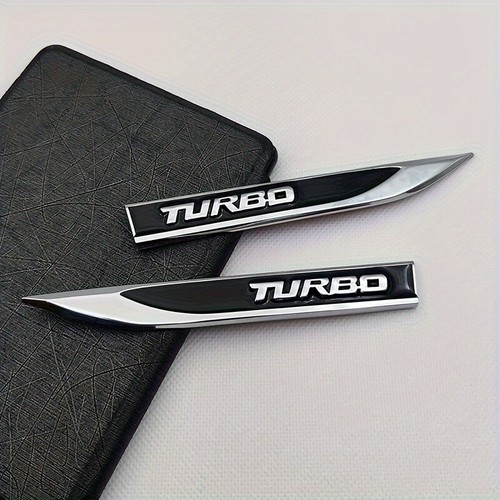 2pcs Turbo Emblem Seite Badge auto aufkleber 3D Abzeichen schwarz Turbo - Picture 5 of 9
