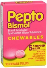 Pepto-Bismol Bismuth Subsalicylate Chewable Tablets 30 EA