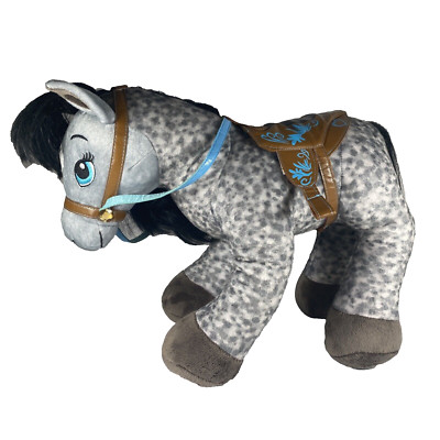 Build A Bear Horses & Hearts Riding Club Gray Horse Plush Animal 16.5  & Saddle