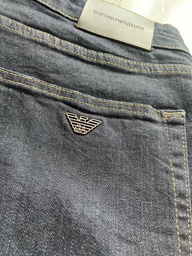 EA Armani Jeans Uomo Blu Navy 36” Vita Nuovo Nuovo Nuovo Con Etichetta P&P Omaggio - Foto 4 di 6