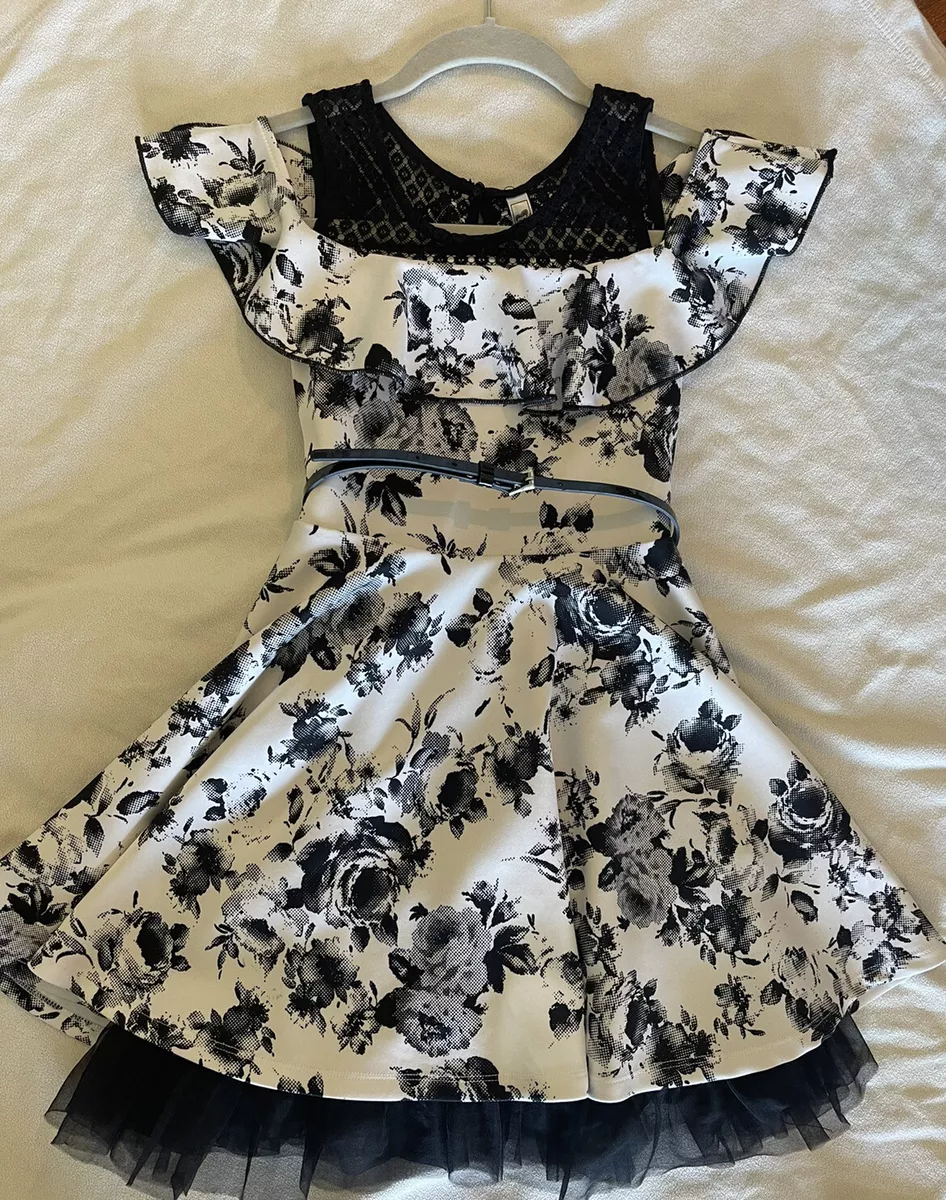 Beautees Black And White Dress youth Size 8 EUC Super Cute eBay
