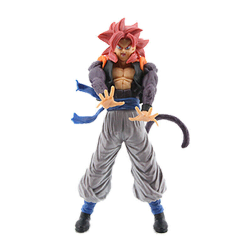 Kit 4 Bonecos com Base Action Figure Goku SSj Broly Vegetto Goku