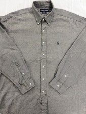 Vintage Ralph Lauren Men  s Long Sleeve Button Down Size XL Gray 100 Cotton