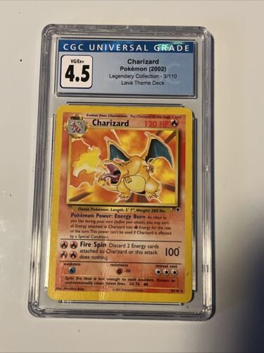 2002 Pokémon Charizard 3/110 Legendary Non Holo Rare CGC 4.5 Lava Theme Deck