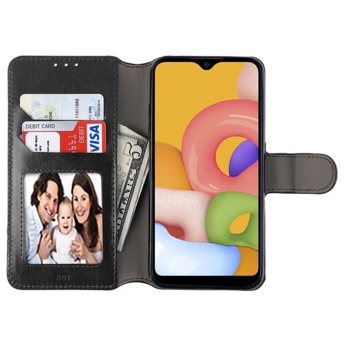 For Samsung Galaxy A01 Leather Flip Wallet Credit Card Case Stand Phone Cover - Picture 3 of 23
