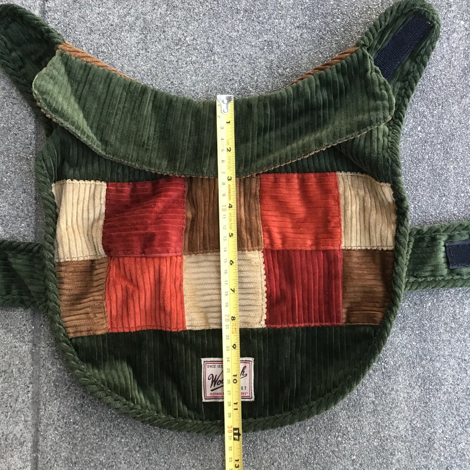 Woolrich Pet Dog Corduroy Patchwork Coat Vest Fall Winter Jacket - Image 3 of 4